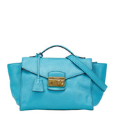 プラダ ハンドバッグ ショルダーバッグ 2WAY ブルー レザー レディース PRADA 【中古】